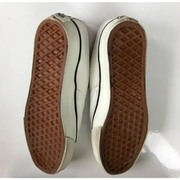 Vans Vintage Women’s White Leather Sneakers Shoes Size 7 1994 USA Made w/box - Picture 5 of 7